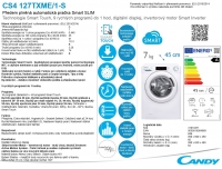 Pračka Candy CS4 127TXME/1-S produktová karta